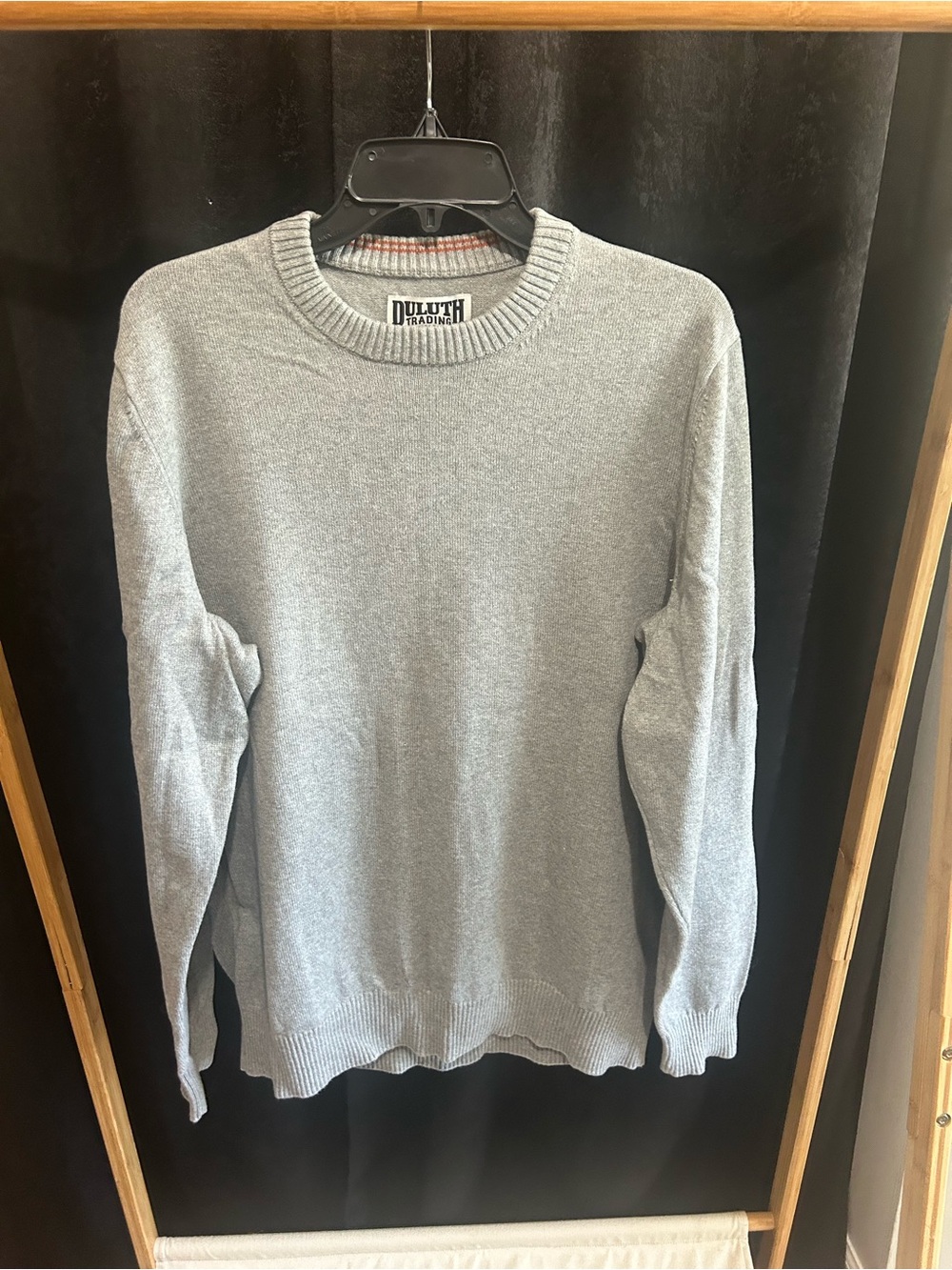 Duluth Trading Co Light Gray Crewneck Sweater